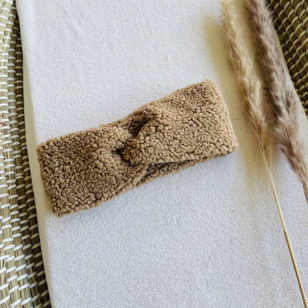 -60%, Teddy twist haarband, beige