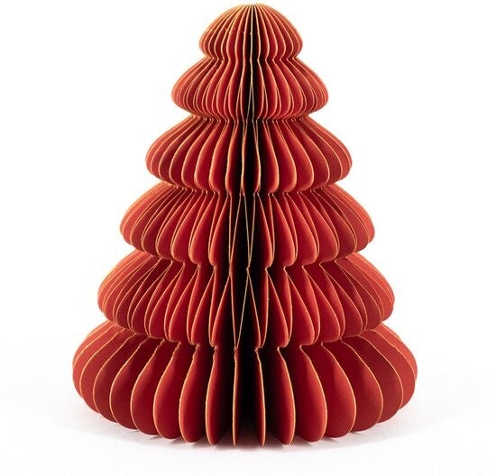 Papieren kerstboom burgundy 17cm