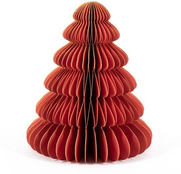 Papieren kerstboom burgundy 17cm