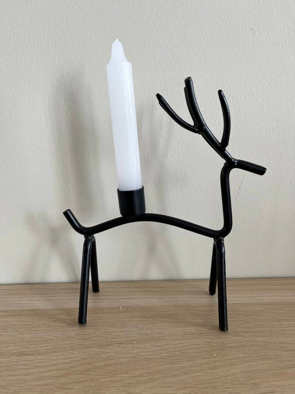 -50%,Kaarsenstandaard hert, zwart, m, dinerkaars