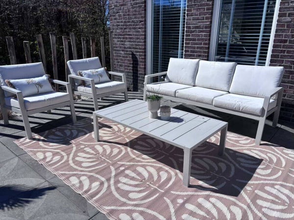 Buitenkleed 180-270cm, crème/taupe