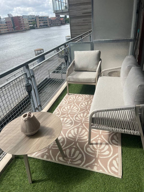 Buitenkleed 120-180cm, crème/taupe