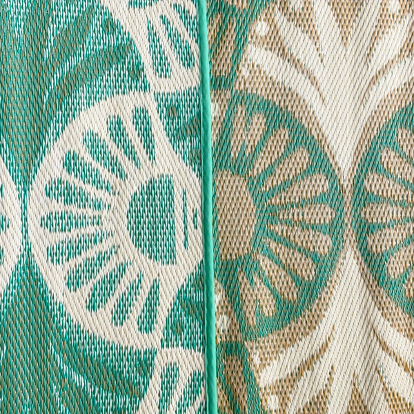 Buitenkleed 180-270cm, zeegroen,/ivoor/creme