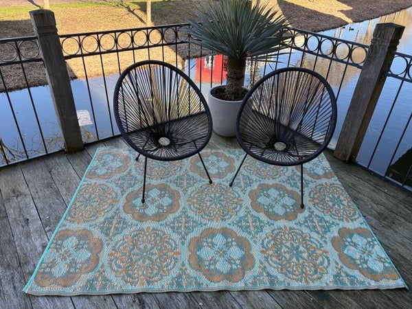 Buitenkleed 150-210cm, groen/bruin