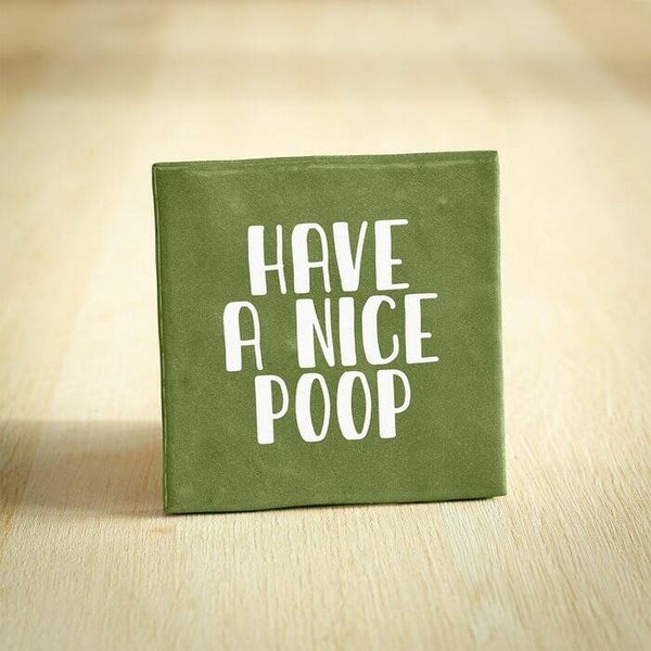 -70%, Tegeltje - Have A Nice Poop | Donkergroen | 10x10cm