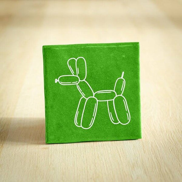 -70%, Tegeltje - Ballonhond | Felgroen | 10x10cm