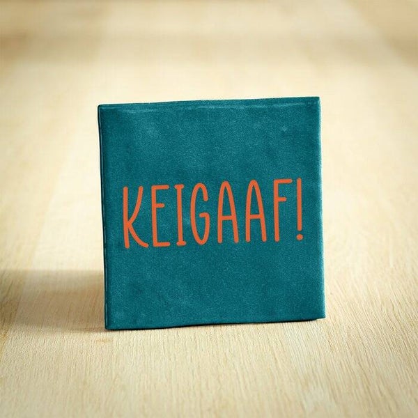 -70%, Tegeltje - Keigaaf! | Turquoise | 10x10cm