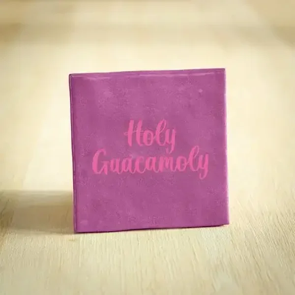 -70%, Tegeltje - Holy Guacamoly | Paars | 10x10cm