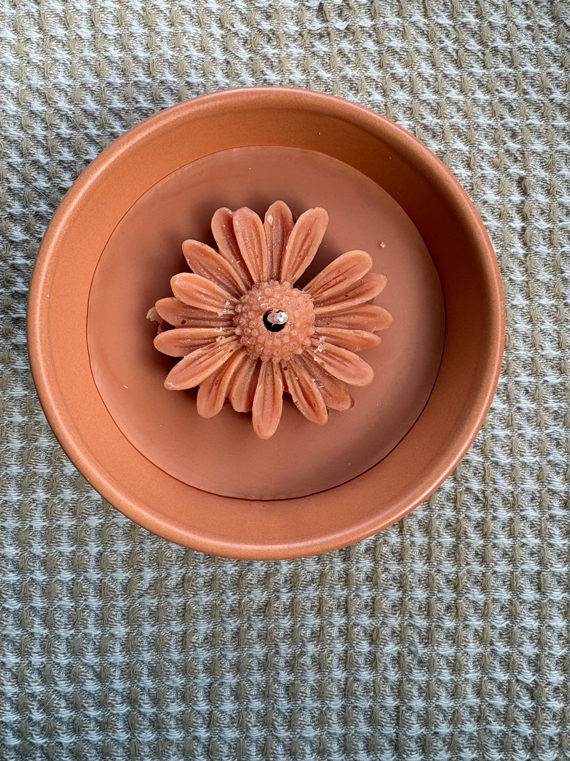 Outdoor flower bowl kaars, terra, maat s