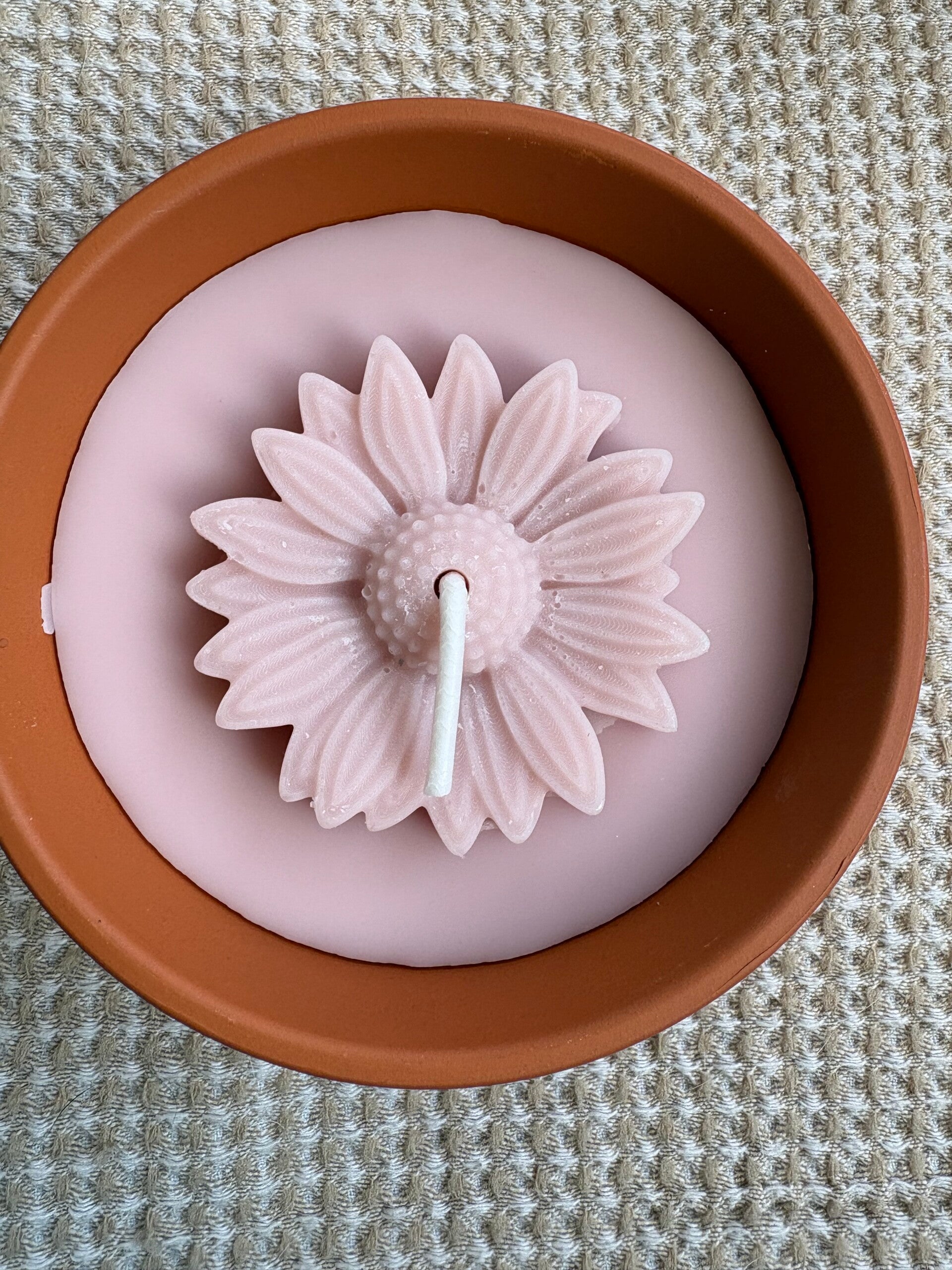 Outdoor flower bowl kaars, licht roze, maat l