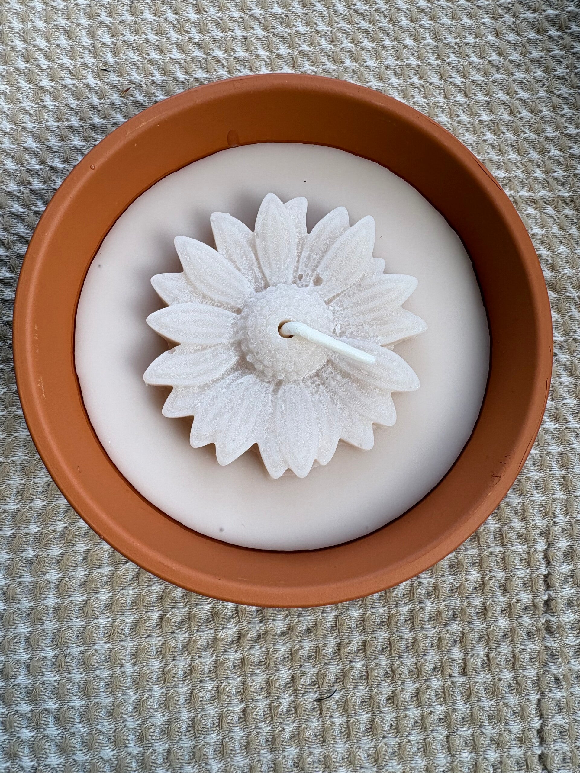 Outdoor flower bowl kaars, beige, maat l