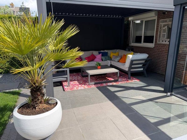 Buitenkleed 180-270cm, rood/oranje/blauw