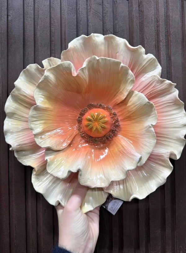 Wanddecoratie Bloem, Peach