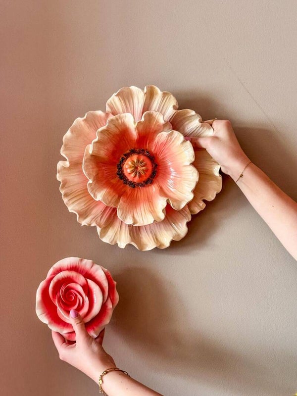 Wanddecoratie Bloem, Roos