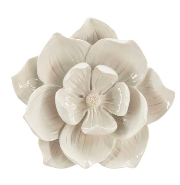 Wanddecoratie Bloem, Beige