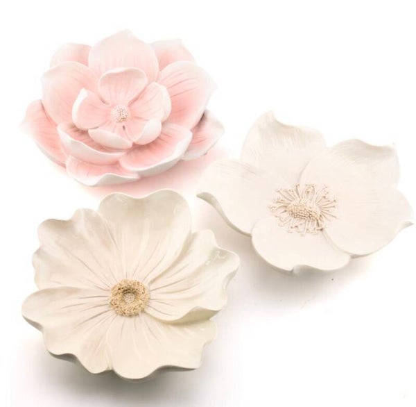 Wanddecoratie Bloem, Beige