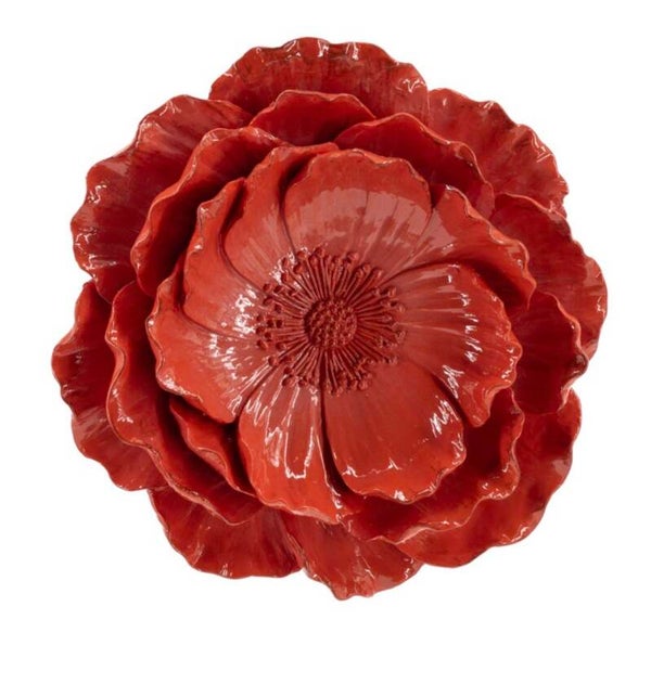 Wanddecoratie Bloem, Burgundy