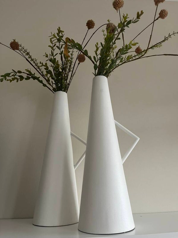 -60% korting, Vaas maat s, metaal, wit