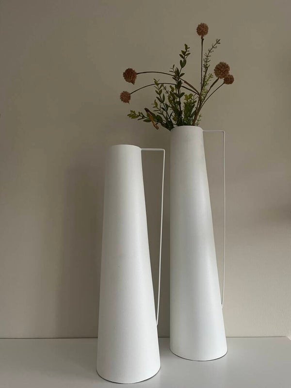 -60% korting, Vaas maat l, wit, metaal