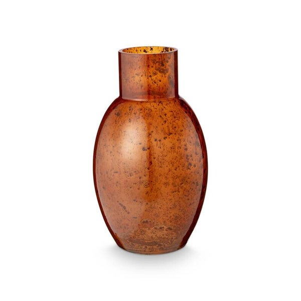 Vaas Ovaal Glas Caramel 15x27cm