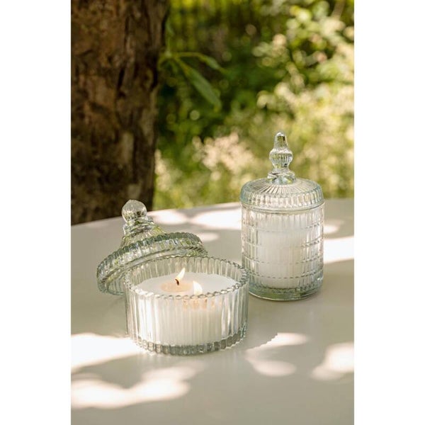 Cup with Candle Glass Clear 10.5x12.5cm