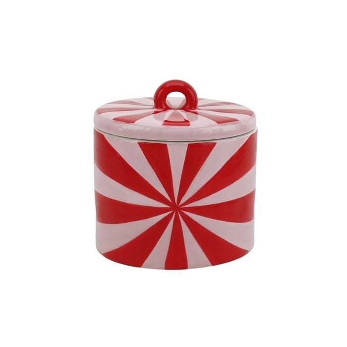 Deco pot, rood/roze - 11x11x11,5cm