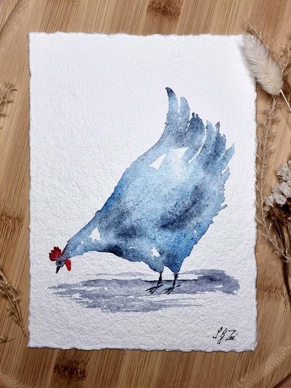 Silhouette Champêtre sur Papier Texturé