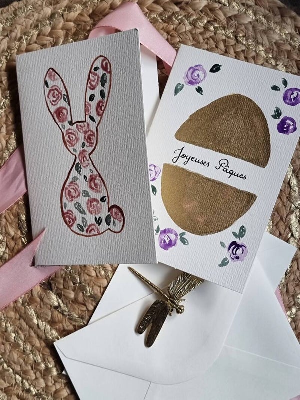 Lot de 2 cartes spéciales Pâques avec ses 2 enveloppes