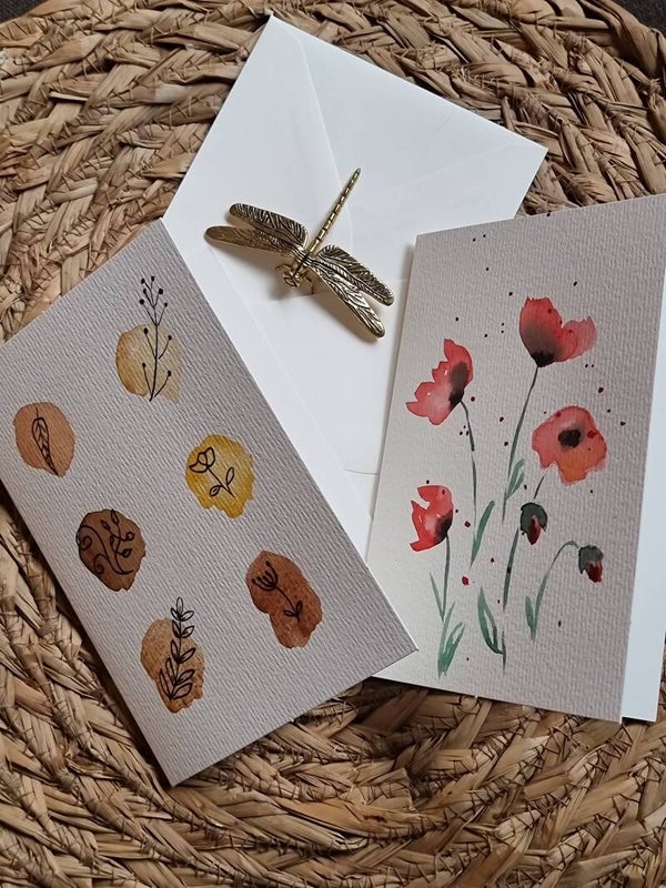 Lot de 2 cartes avec ses 2 enveloppes