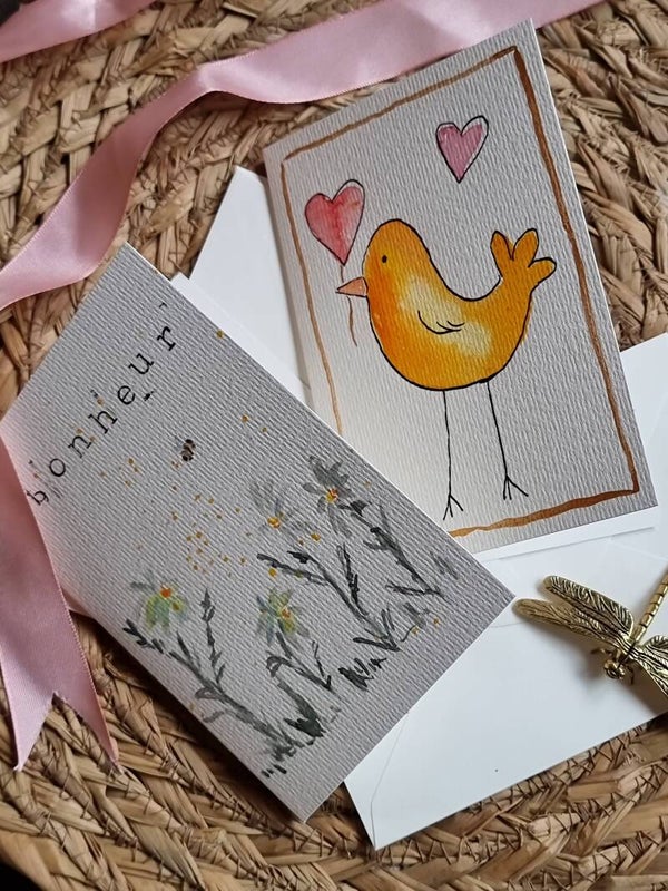 Lot de 2 cartes avec ses 2 enveloppes