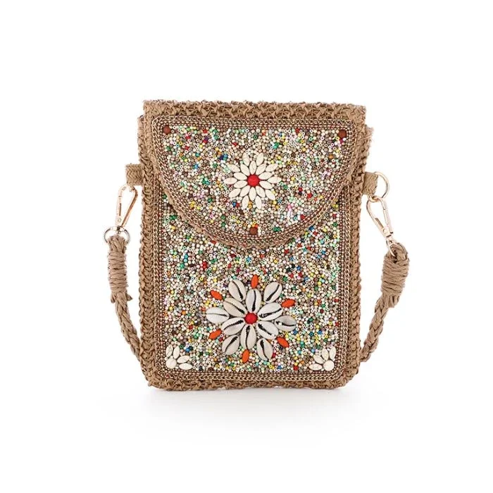 Mozaïek Crossbody Tasje , Khaki mix