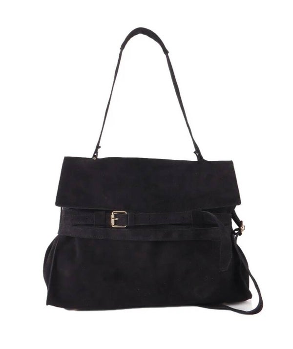 Suède handtas, zwart