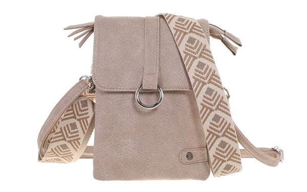 Light taupe telefoon- en schoudertasje Hartford