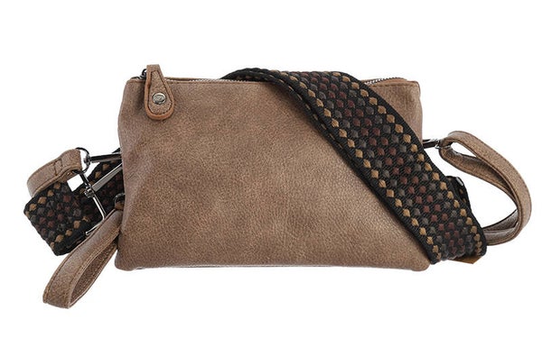 Dark camel New York Schoudertasje