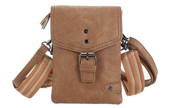 Camel telefoon- en schoudertasje Lakewood
