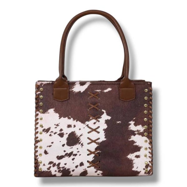 Bruin-witte shopper, handtas