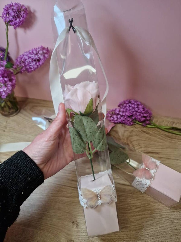 Rose parfumée en Tissu avec boite cadeau