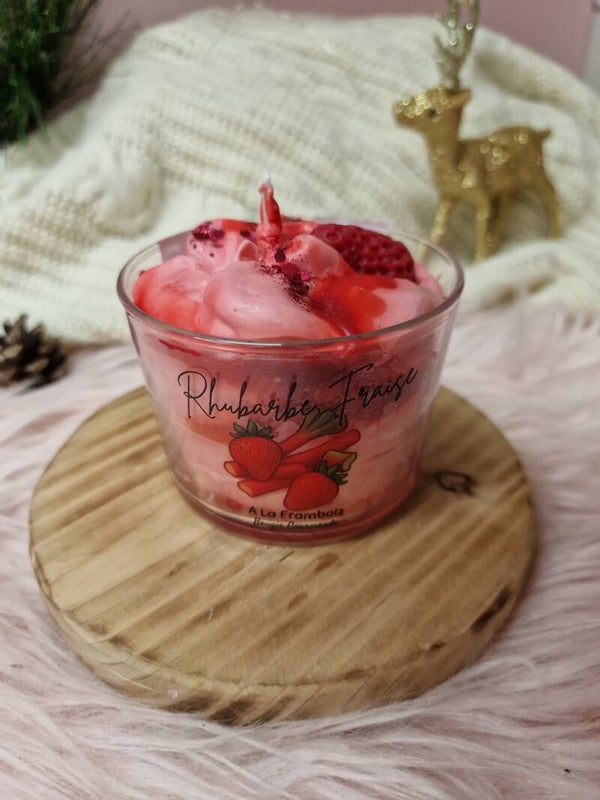 Bougie gourmande Fraise Rhubarbe