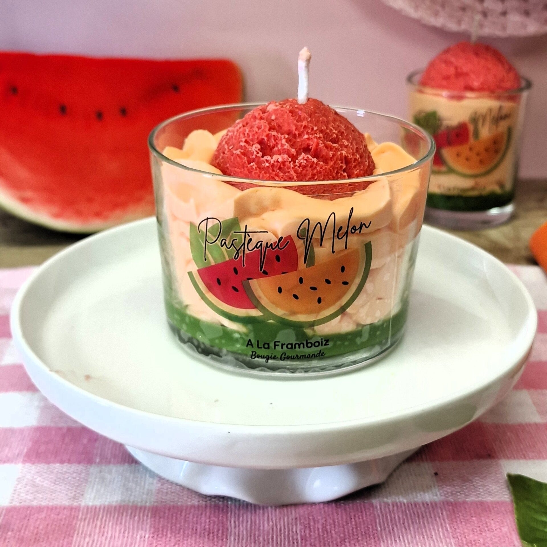 Bougie gourmande Pastèque Melon -  100% Fraîcheur fruitée