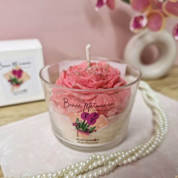 Bougie fleur Litchi - Édition Bonne Fête Maman