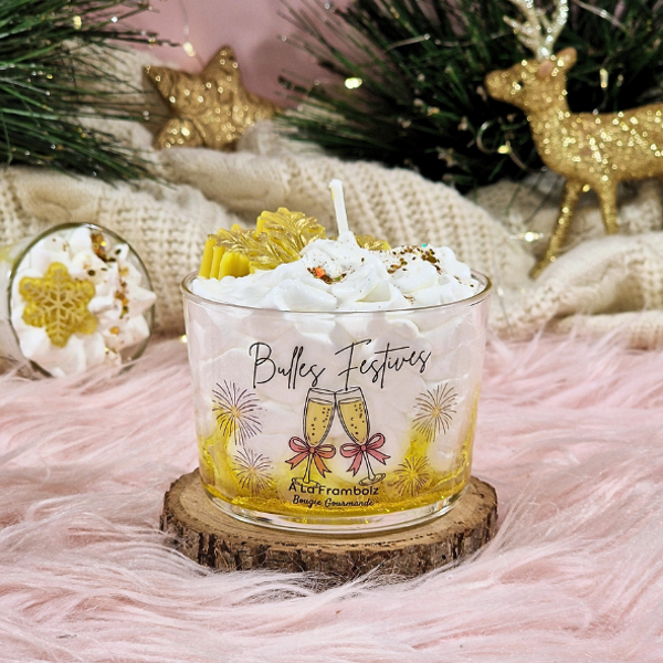 Bougie de Noël Champagne – Bulles Festives