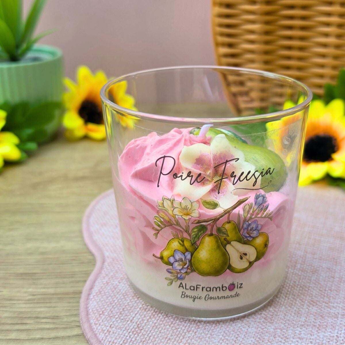 Bougie gourmande Poire Fressia - Collection Été