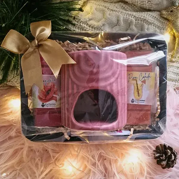 Coffret cadeau  - Brûle-parfum Rose & Fondants parfumés