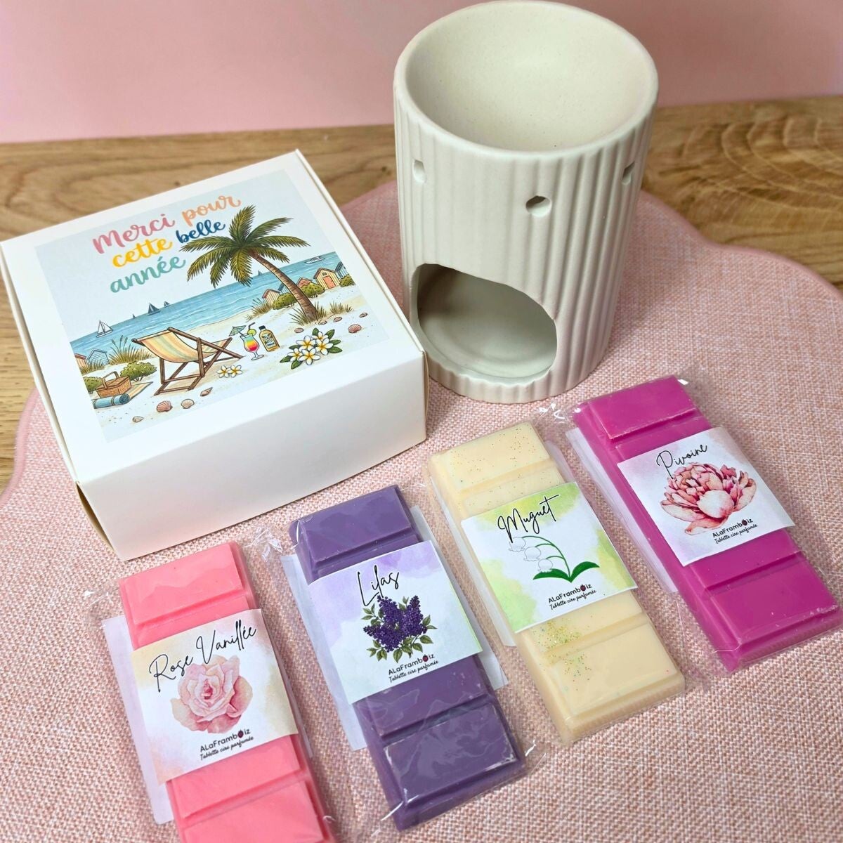 Coffret 4 fondants et brûle parfum – Merci pour cette année !