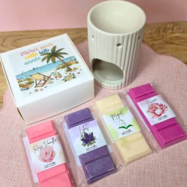 Coffret 4 fondants et brûle parfum – Merci pour cette année !