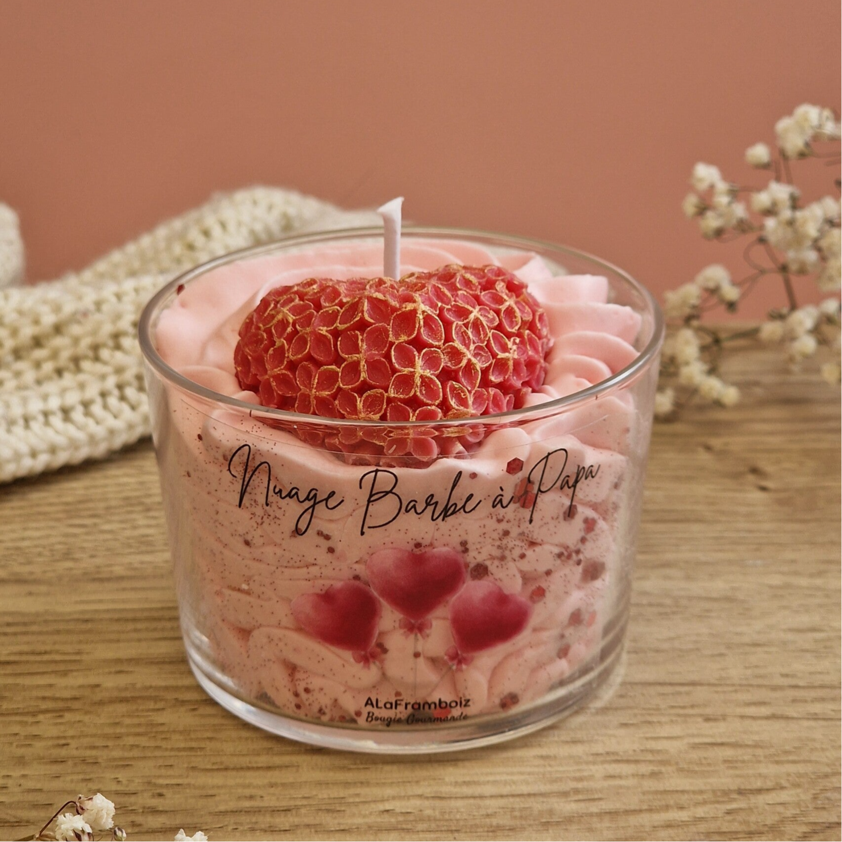 Bougie gourmande Barbe à papa - St Valentin