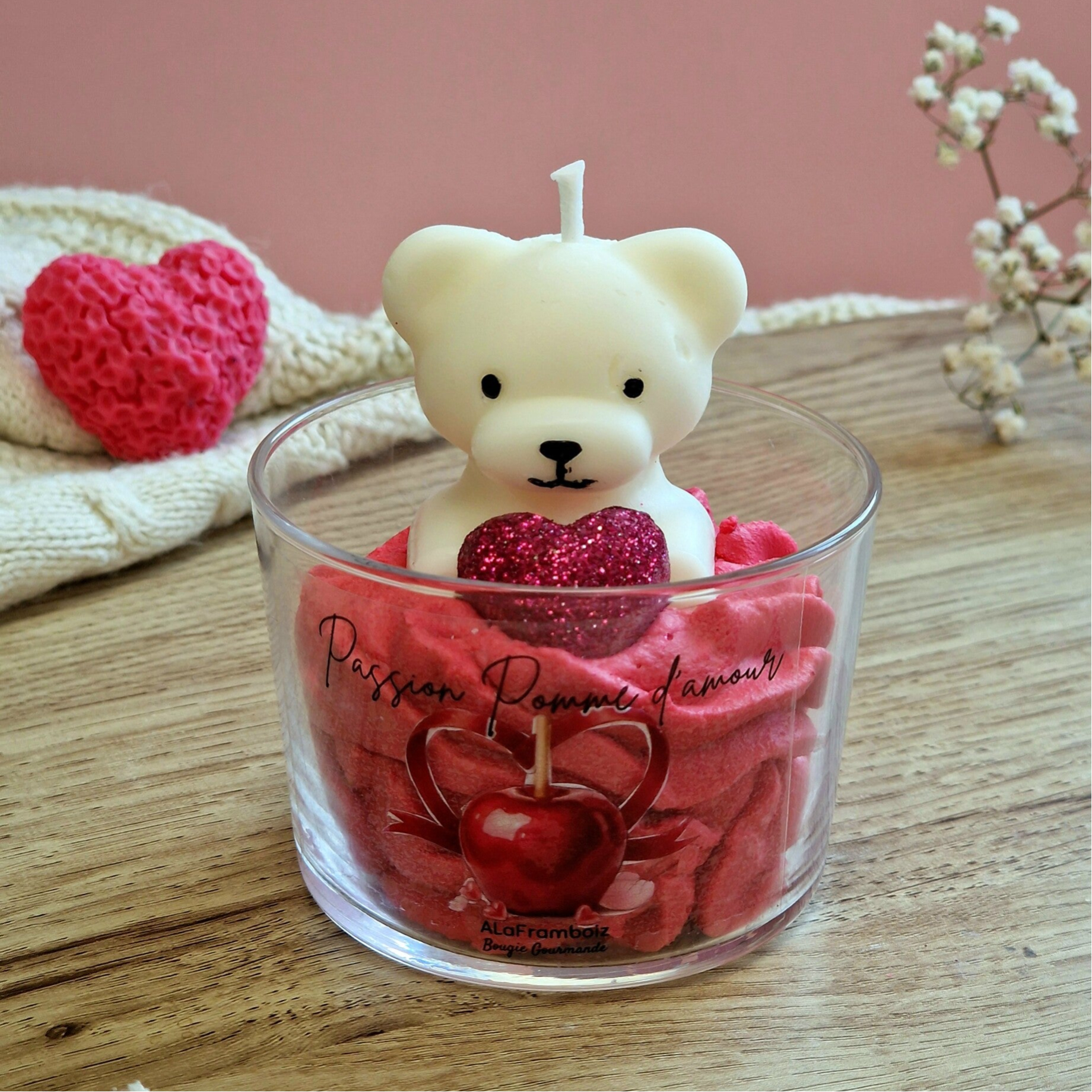 Bougie gourmande Pomme d'amour - St Valentin