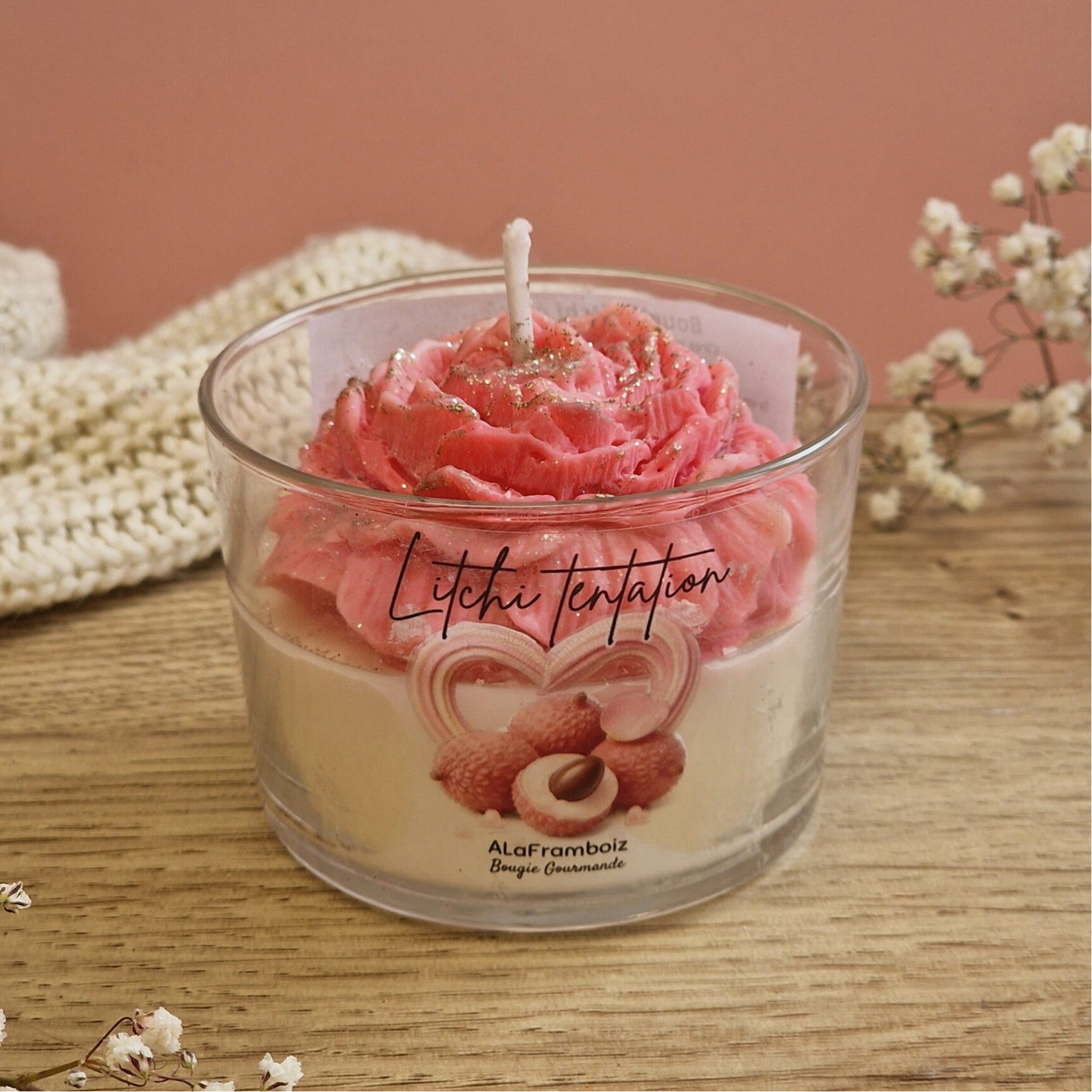 Bougie gourmande Litchi épicé - St Valentin