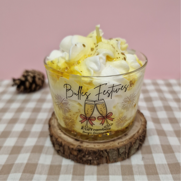 Bougie gourmande Bulles festives ancien design