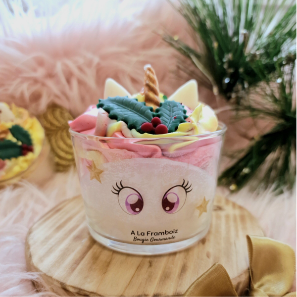 Bougie de Noël Guimauve - Licorne Edition spéciale
